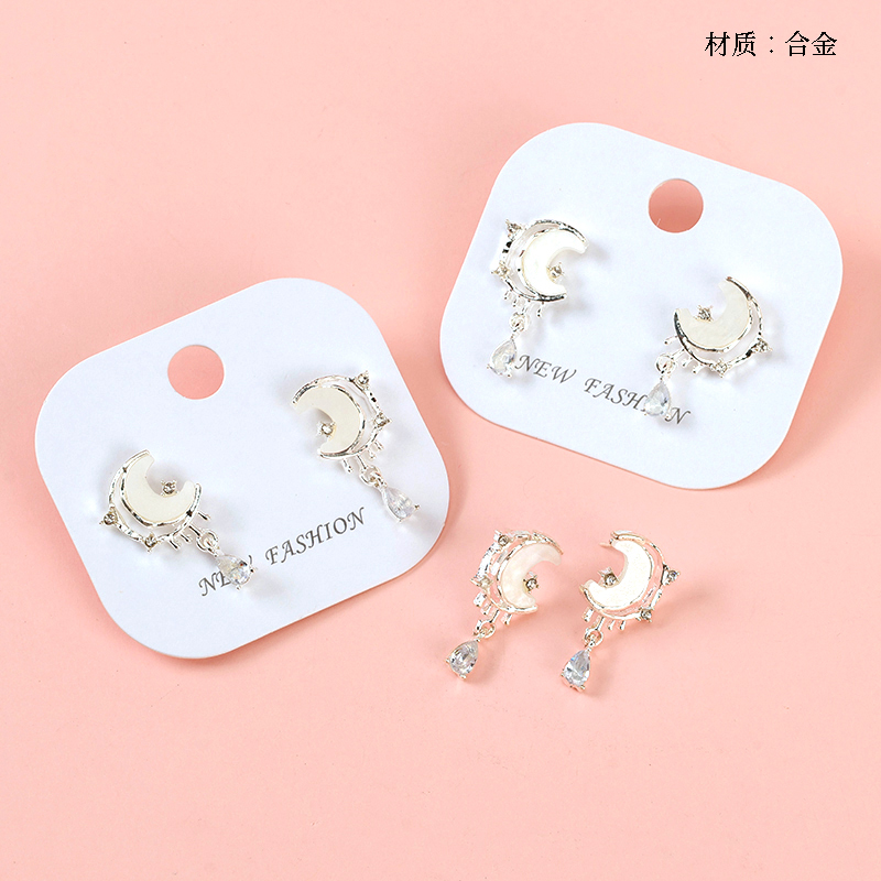 Ice through the stars and moon butterfly earrings