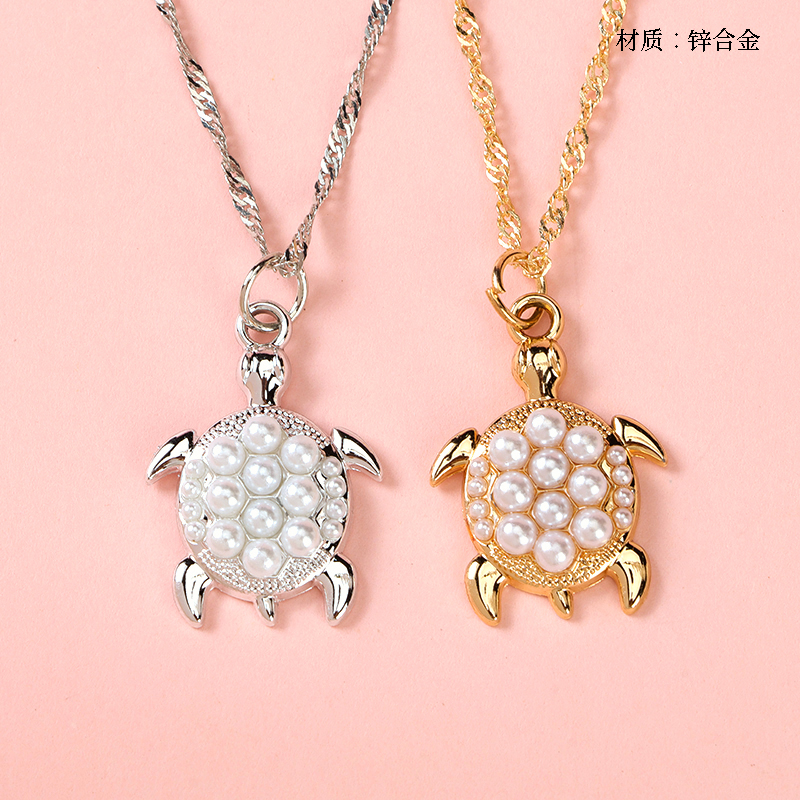 Pearl Turtle Water Ripple Necklace