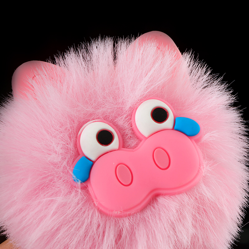 Plush Fox Tail Cartoon Face Pendant