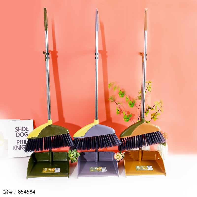 3359 Nordic Style Two-Tone Broom & Dustpan Set