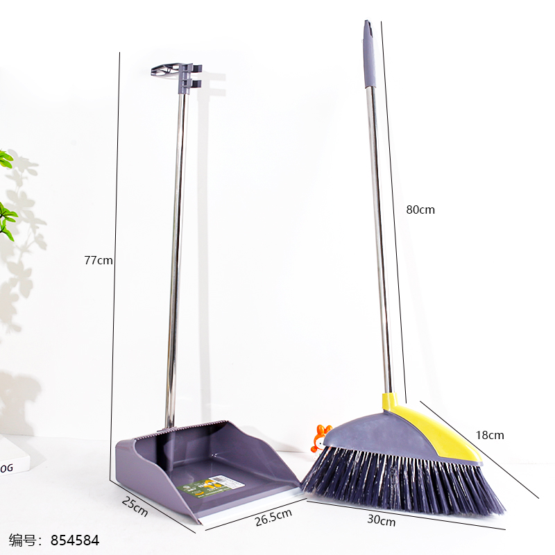 3359 Nordic Style Two-Tone Broom & Dustpan Set