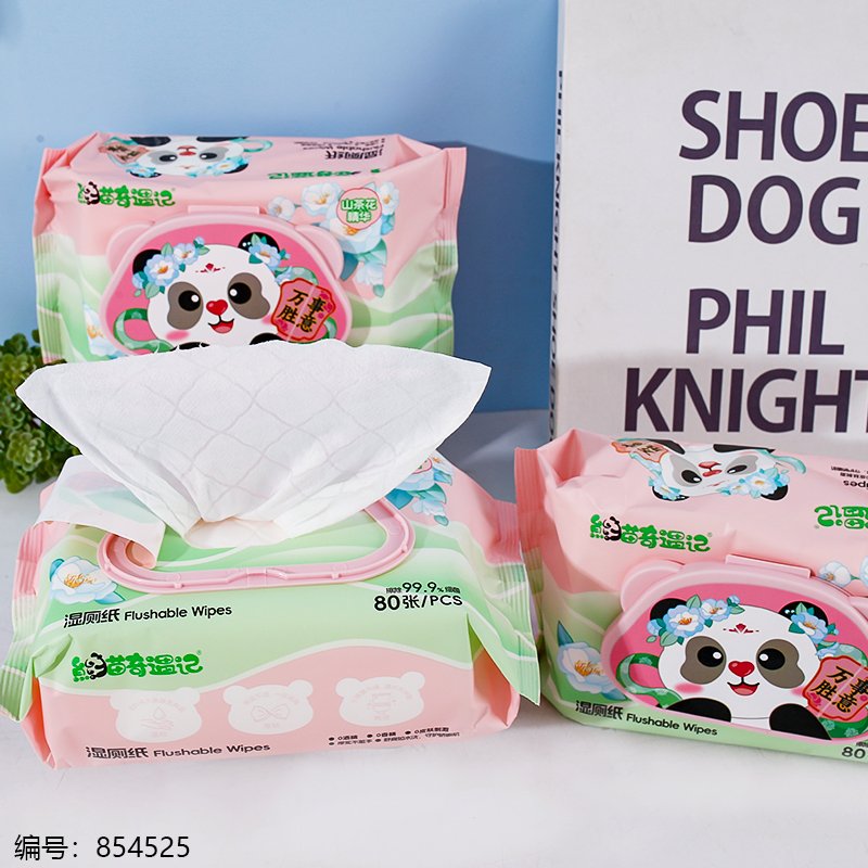 XMQYJ-1001 Panda Adventure Wet Toilet Paper 80pcs
