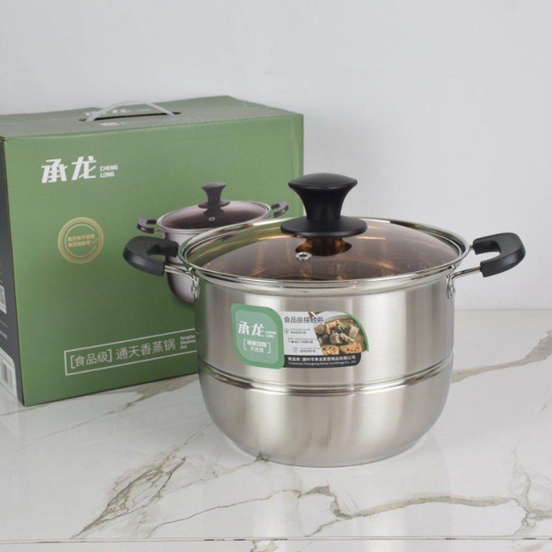 3329 Tongtian Xiang Single Bi Steamer 30cm (Glass Cover)