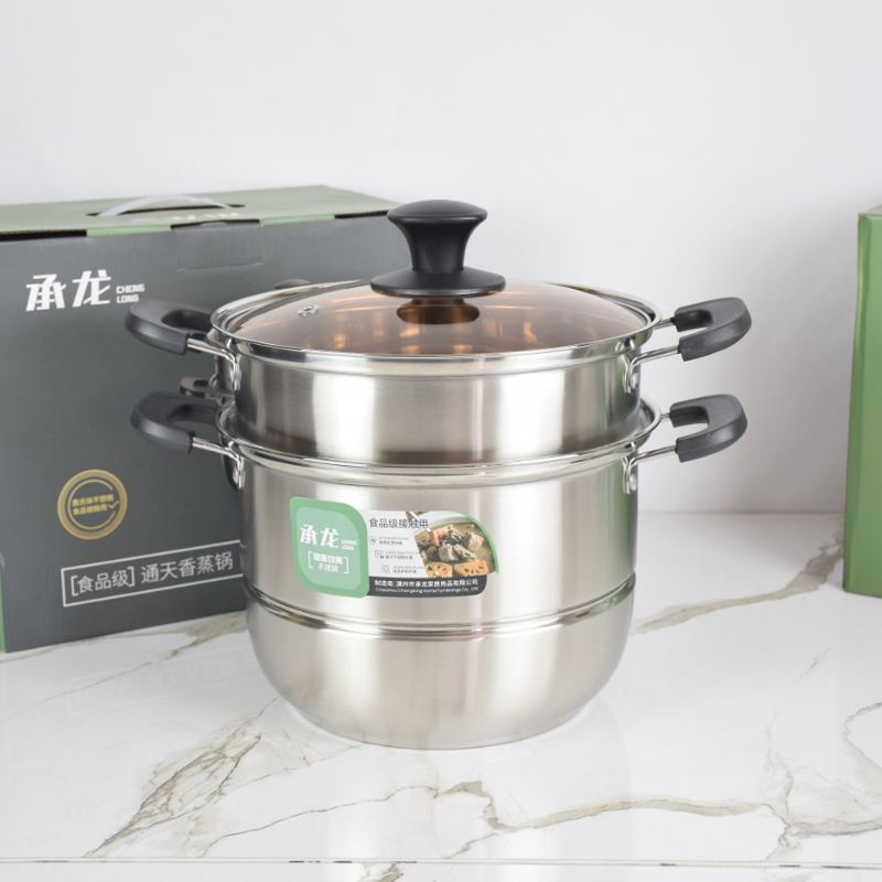 3333 Tongtianxiang double-layer steamer 30cm (glass cover)