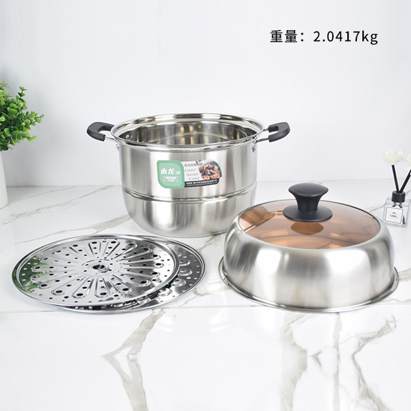 3318 Tongtian Xiang Double Bi Composite Steel Steamer 30cm - Image 2