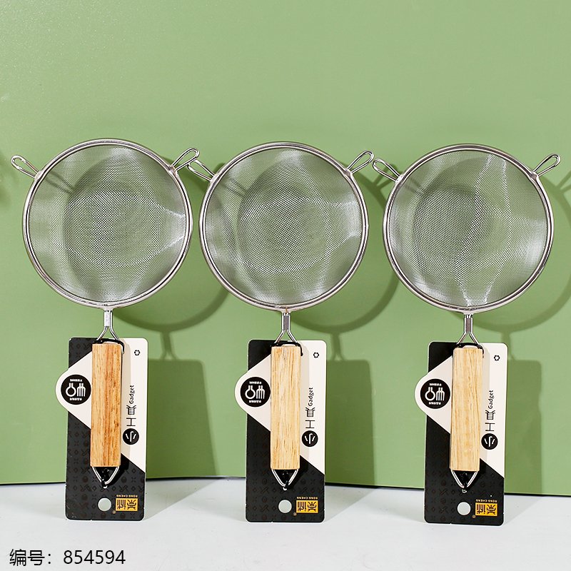 8198 Clamp Wood 14cm Mesh Strainer