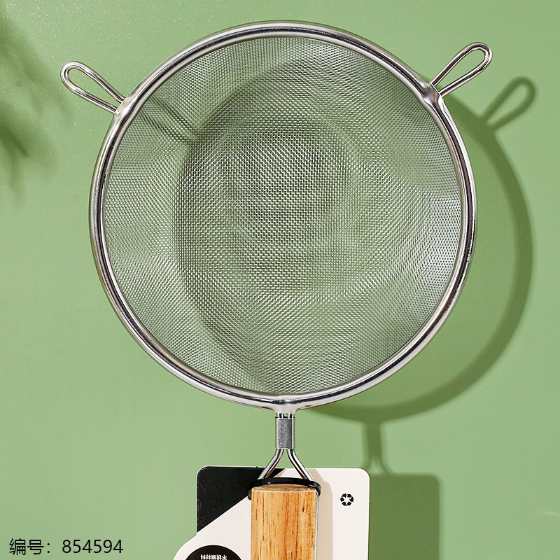 8198 Clamp Wood 14cm Mesh Strainer