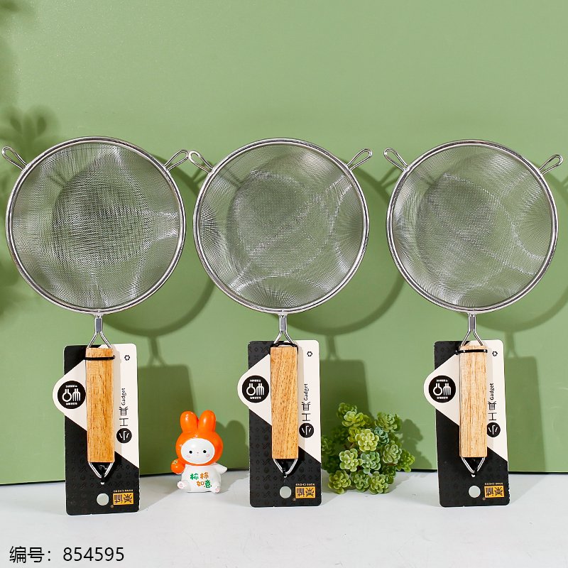 8198 Clamp Wood 16cm Mesh Strainer