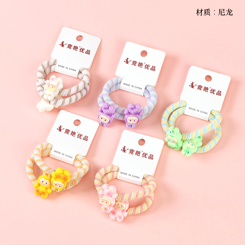 Color cartoon accessories spiral rubber band (2)