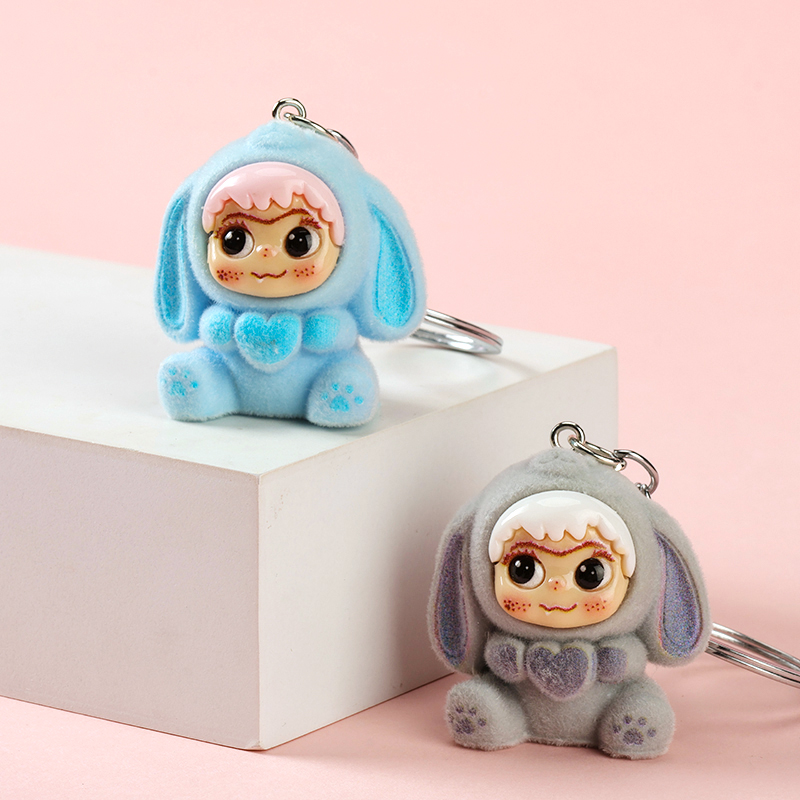 Acrylic flocking little girl pendant