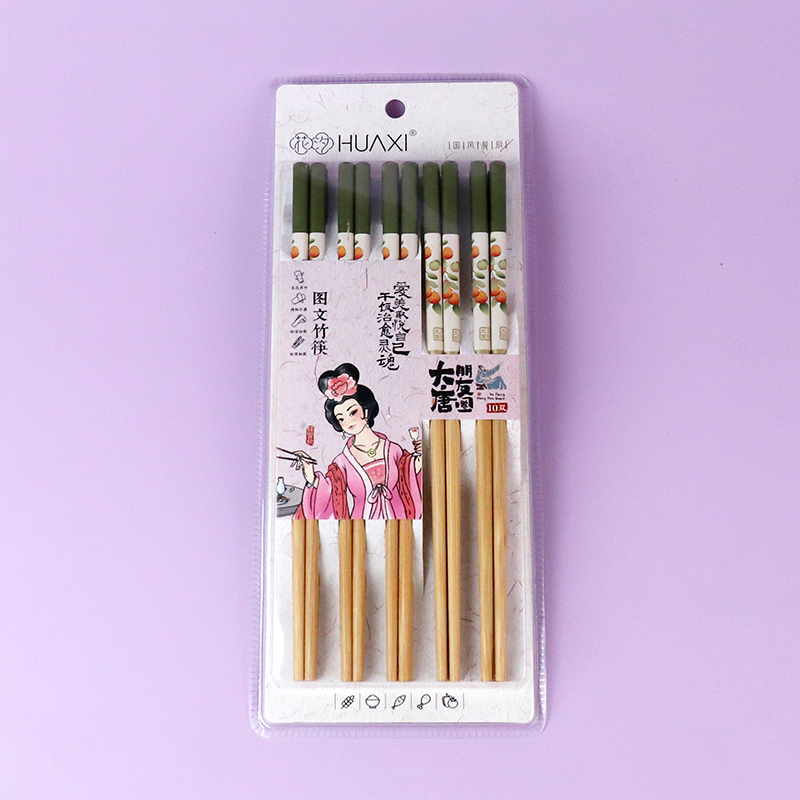 8372 Spring Bamboo Chopsticks (10 pairs)
