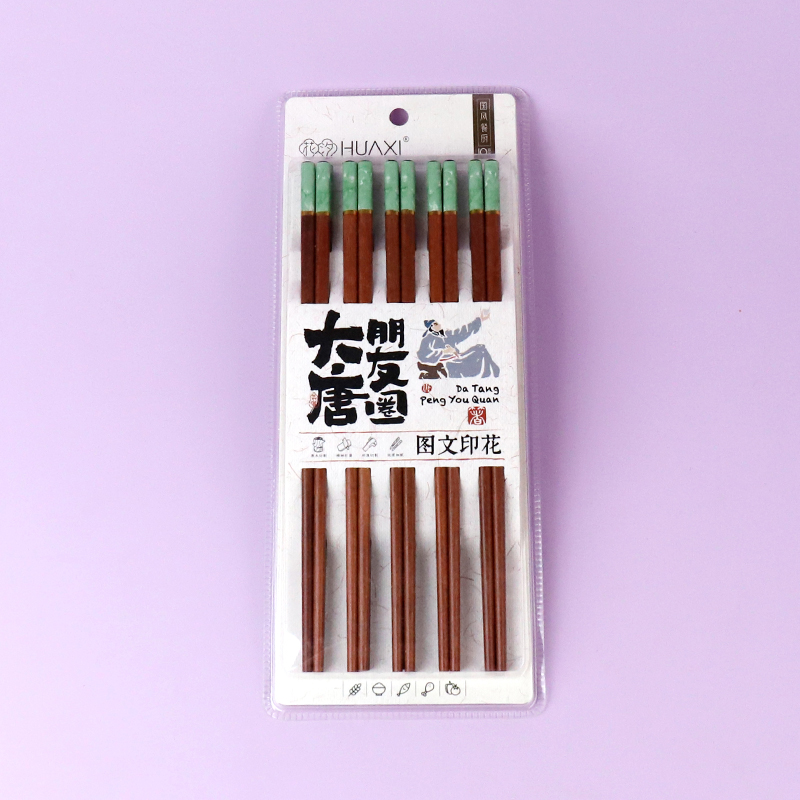 8880 jade green red sandalwood chopsticks (10 pairs)