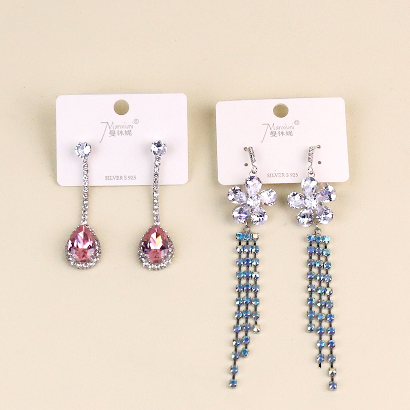 Colorful diamond pendant earrings (mixed)