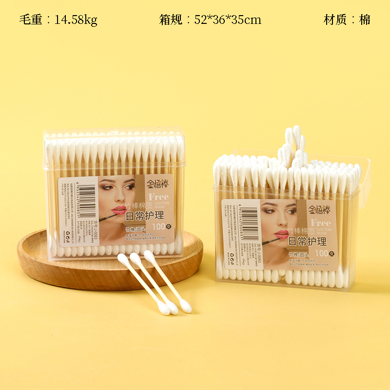 J-0083 stereo square bamboo stick cotton swab 100