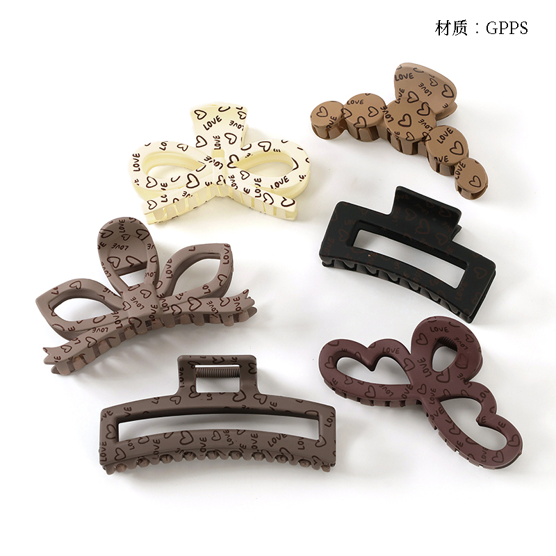 11cm peach heart printed large claws