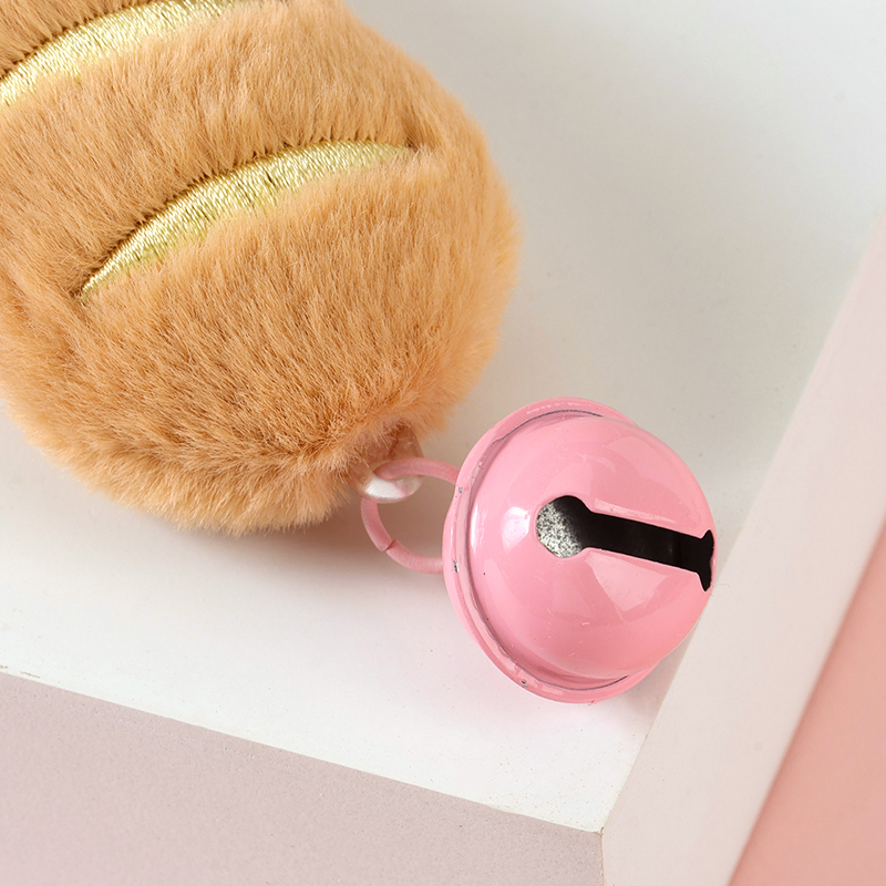 Plush bell cartoon card leather pendant