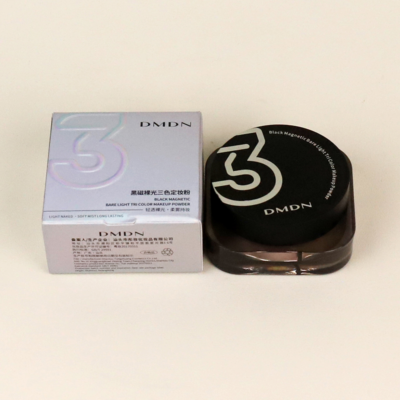 DM0225 Black Magnetic Bare Light Tri-color Makeup Powder (02)
