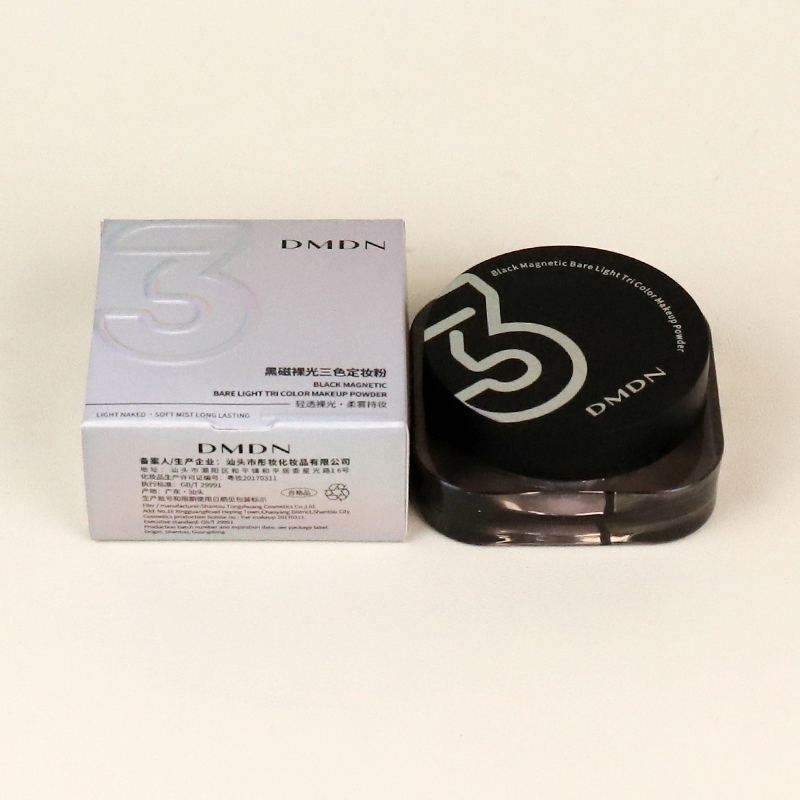 DM0225 Black Magnetic Bare Light Tri-color Makeup Powder (01)