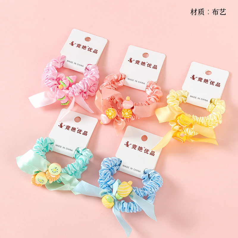 Color bow tie fruit fabric rubber band (1 1)