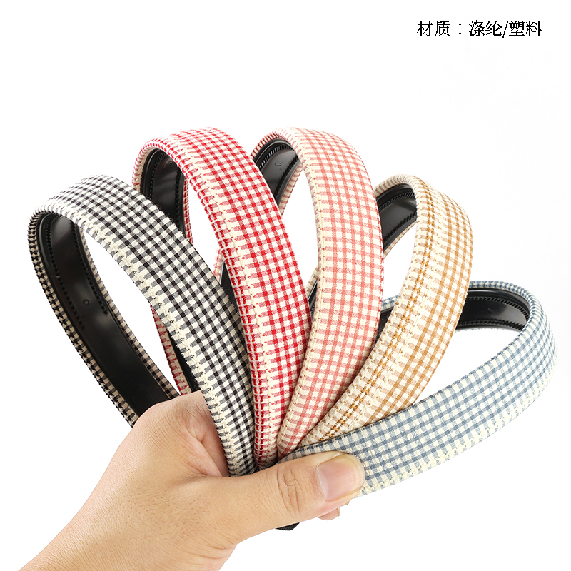 3cm simple plaid head buckle