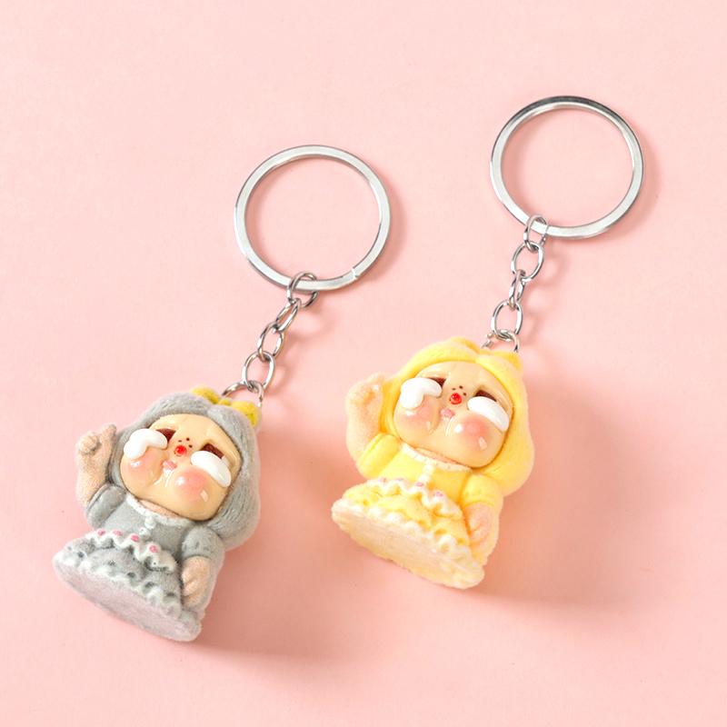 Acrylic flocking crying baby pendant