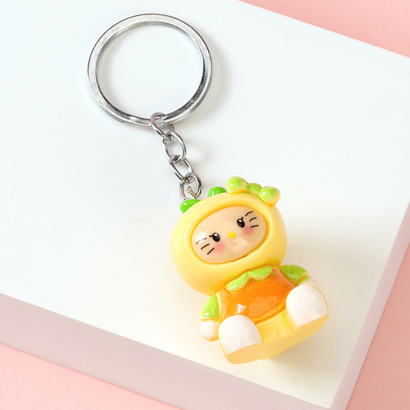 Acrylic fruit kitten pendant