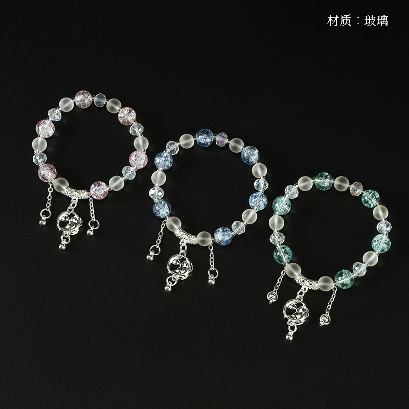 silver double wreath pendant bracelet