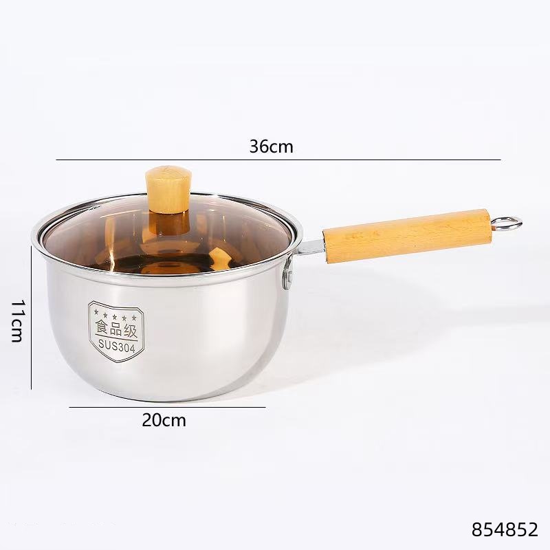 20cm Stainless Steel Oak Handle (304) Milk Pot