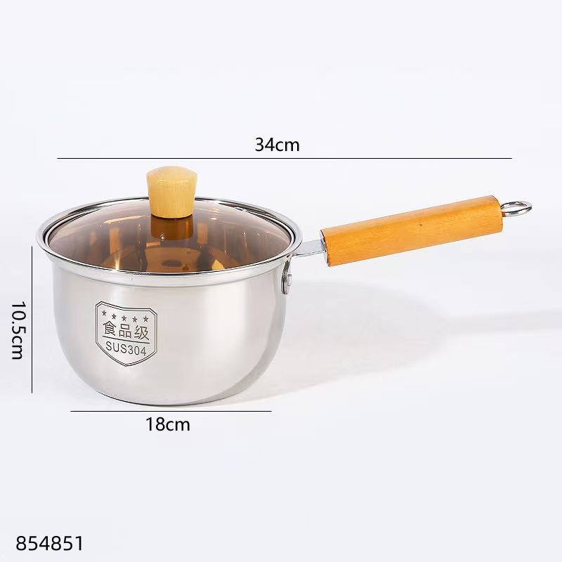 18cm Stainless Steel Oak Handle (304) Milk Pot