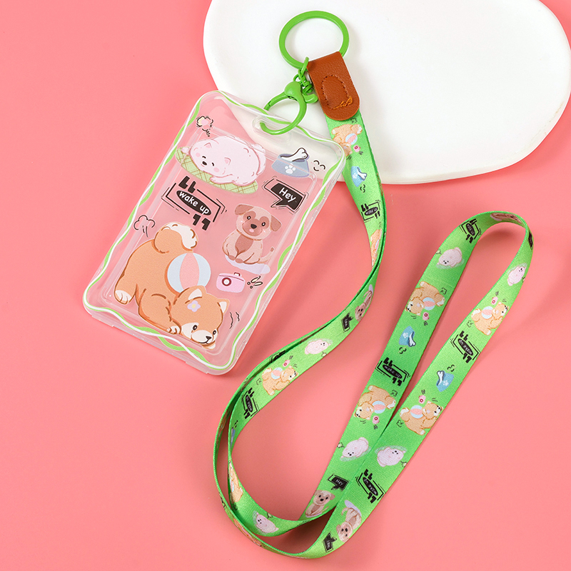 JW-721 cartoon clip leather cord card case