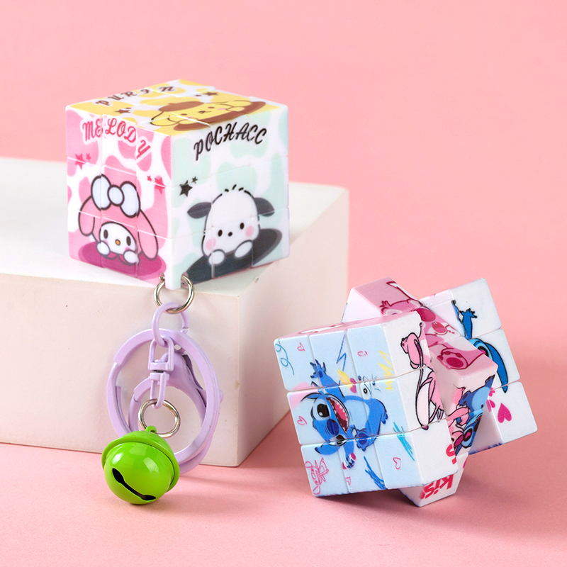 Cartoon Rubik's Cube Color Key Chain Pendant