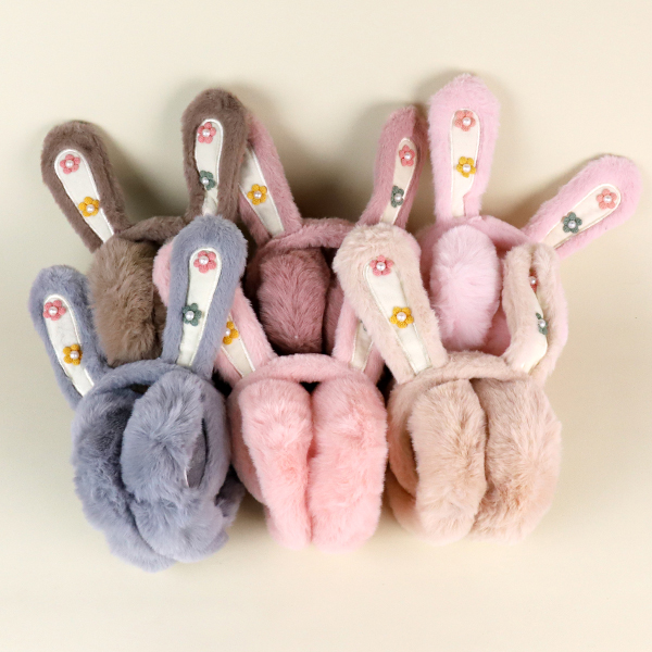 Four-flower rabbit warm earmuffs - Ảnh 4