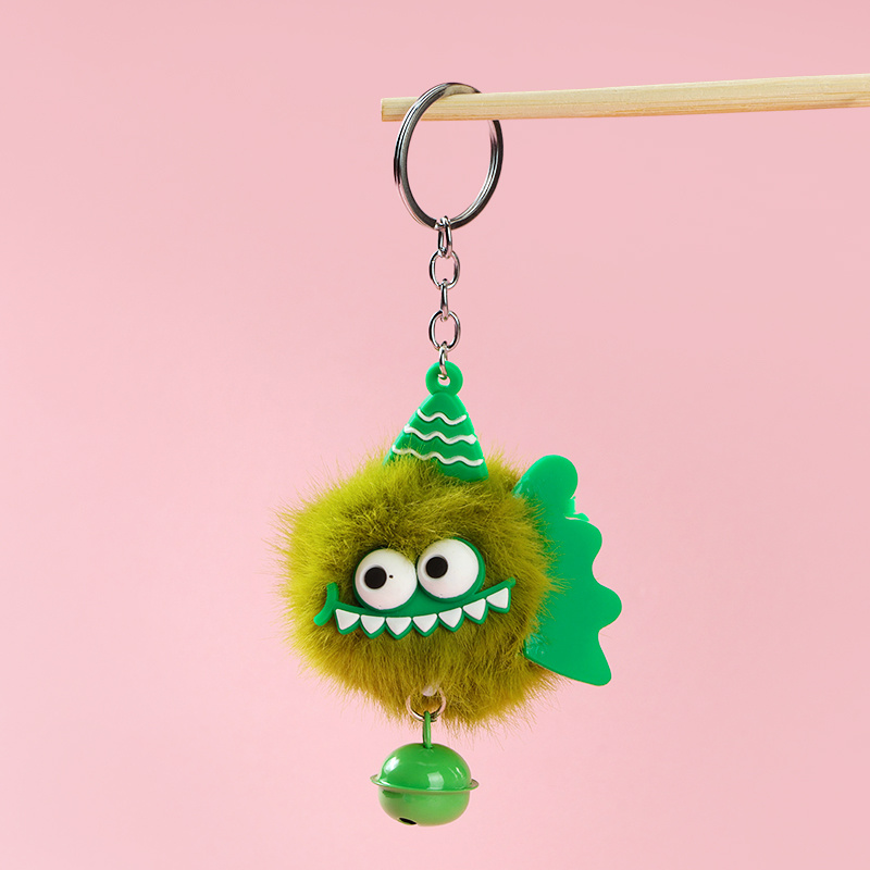 Cartoon shark fur ball pendant