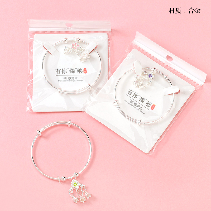 silver Osmanthus Pendant Push-Pull Bracelet