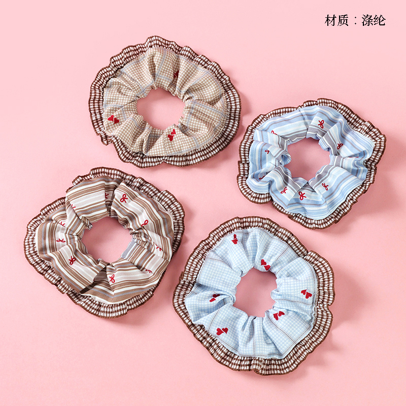 brown lace check large intestine ring