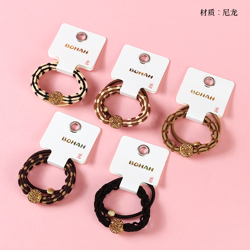 Boxed brown point drill bead accessories braided rubber band (1 1)