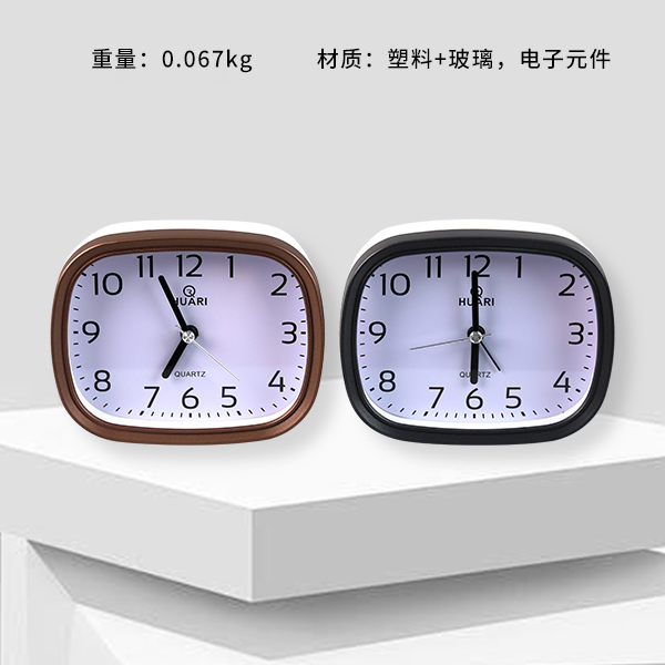 HR-8054A /8055 square second jump movement alarm clock (mixed color)