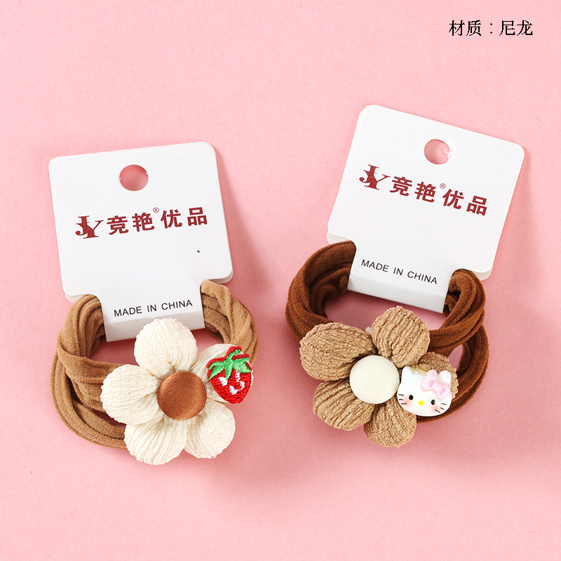 Two cloth flower accessories towel ring