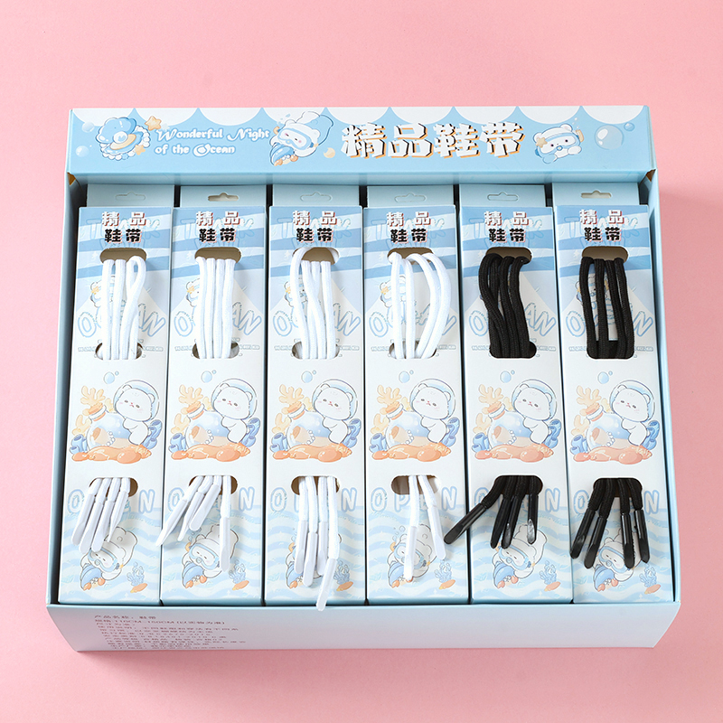 Boxed round shoelaces