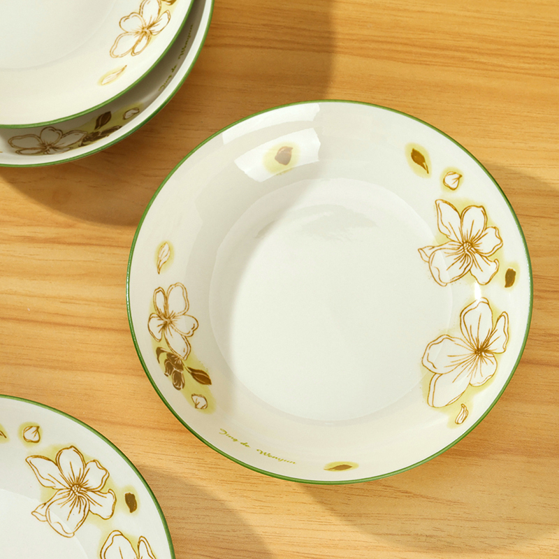 Yongfeng 7-inch fruit plate (green bamboo, iced yulan)