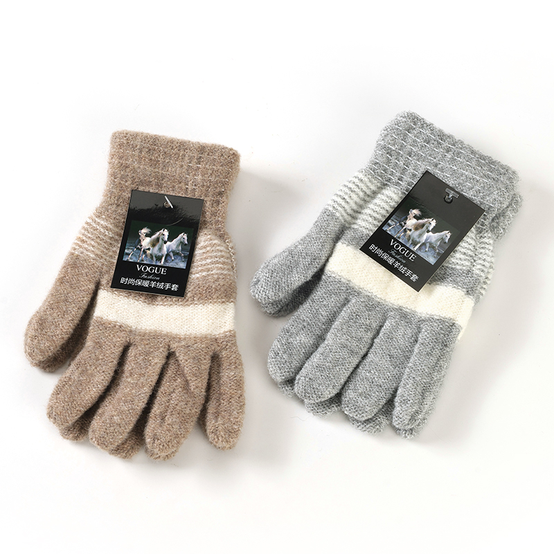 男士马海毛全指手套 1