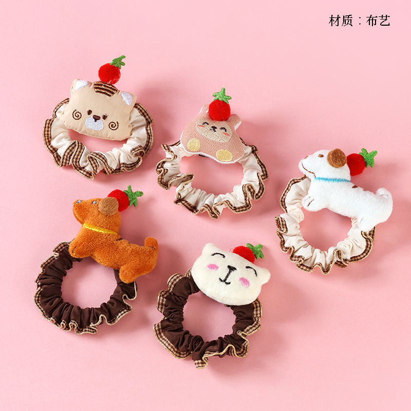 Boxed Cotton-filled Cartoon Strawberry Fabric Rubber Tendons