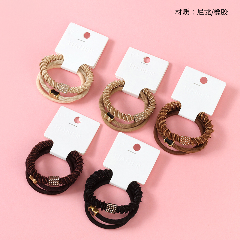 New 3 milk tea colored diamond rubber bands