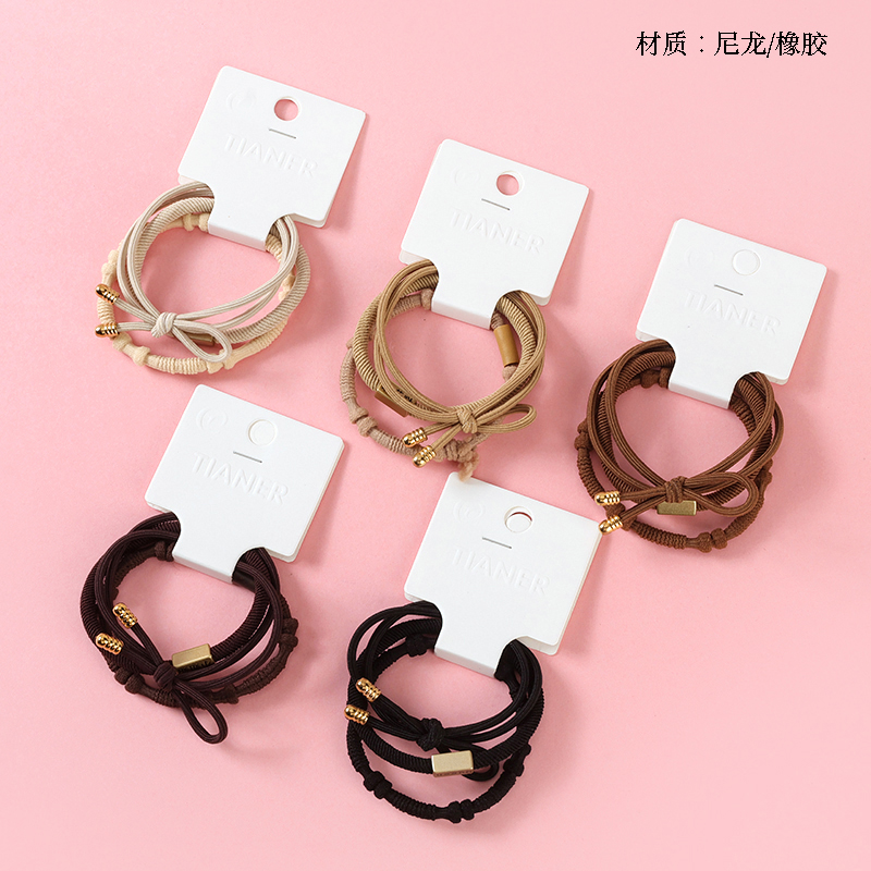 Boxed 3 knotted trendy accessories rubber bands