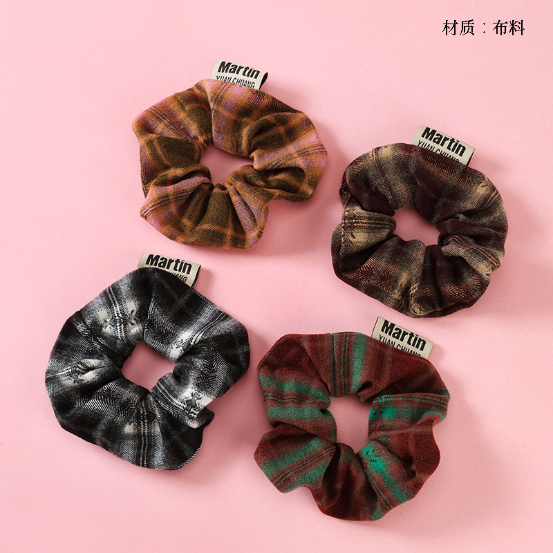 New label plaid large intestine ring