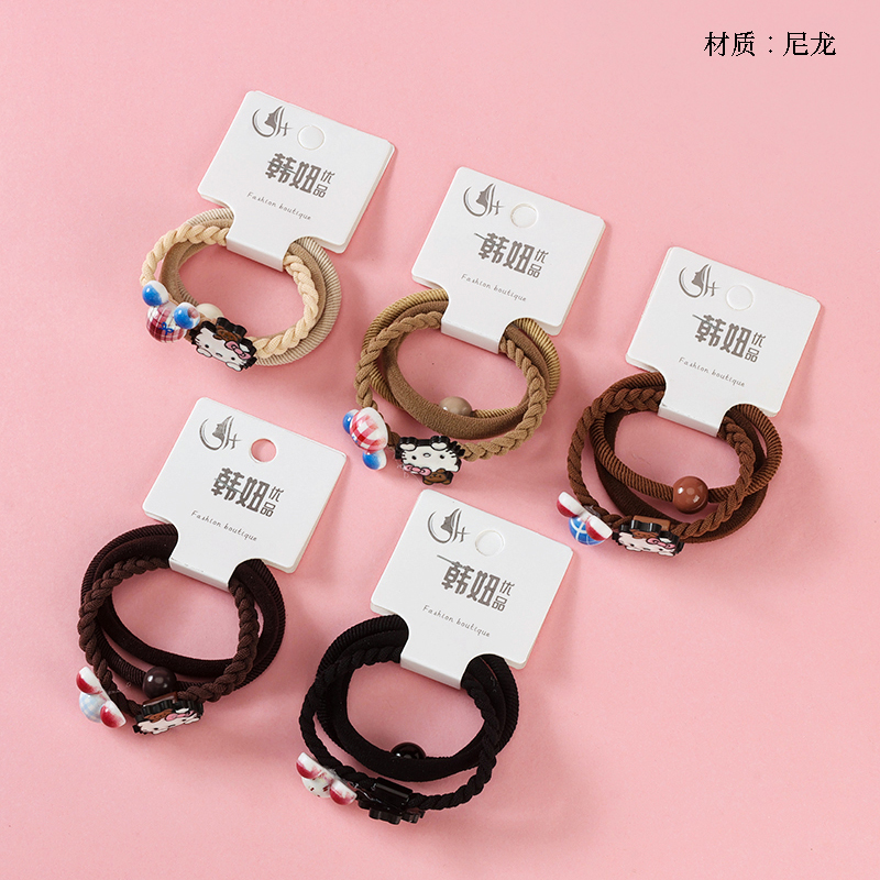 brown kitten blue accessories rubber band (3)
