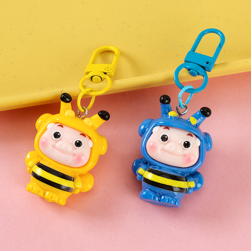 Acrylic Bee Dress Pig Pendant