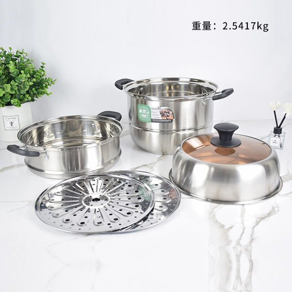 3313 Tongtianxiang three-layer composite steel steamer 30cm - Ảnh 2
