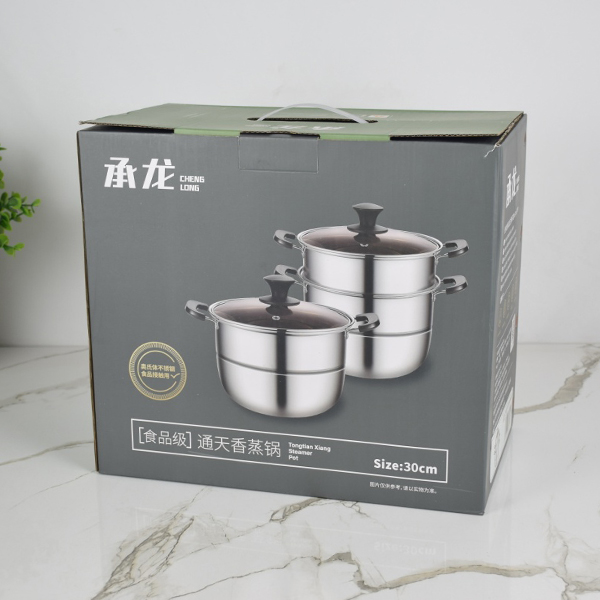 3313 Tongtianxiang three-layer composite steel steamer 30cm - Ảnh 4