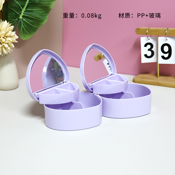 17614011 Little astronaut peach heart jewelry box vanity mirror